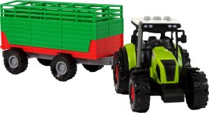 Qulki Traktor Ciągnik rolniczy z przyczepą Światła LED dźwięki Pojazd Przyczepa 2