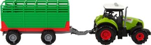 Qulki Traktor Ciągnik rolniczy z przyczepą Światła LED dźwięki Pojazd Przyczepa 3