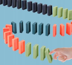 Qulki KOLEJKA POCIĄG LOKOMOTYWA UKŁADAJĄCA KLOCKI DOMINO CIUCHCIA DOMINO POCIĄG DO KLOCKÓW LED 6