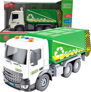 Qulki Śmieciarka Auto Truck Samochód dla dzieci do wywozu śmieci Napęd światła 1