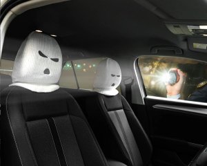 Gadget Master Białe Kominiarki na Zagłówki Samochodowe do Auta - 2 sztuki 4