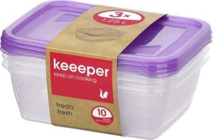 Keeeper KEEEPER - 3x pojemnik na żywność - plastikowy - Fredo Fresh - 3x 1,25 L 1