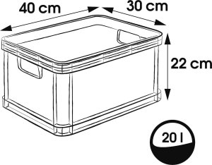 Keeeper KEEEPER - Pojemnik magazynowy - transportowy - Robert - szary - 30x40x22 cm - 20 L 7
