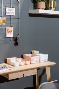 Plast Team PLAST TEAM - Koszyk plastikowy - Seoul Medium - Organizer - Pojemnik na drobiazgi - biały 3