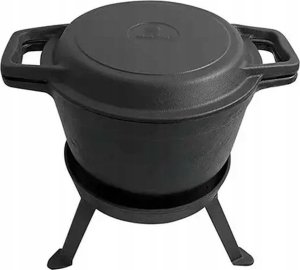 KingHoff KOCIOŁEK ŻELIWNY MYŚLIWSKI 12L Z PATELNIĄ GRILL 2 W 1 KINGHOFF KH-1842 3
