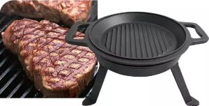 KingHoff KOCIOŁEK ŻELIWNY MYŚLIWSKI 12L Z PATELNIĄ GRILL 2 W 1 KINGHOFF KH-1842 9