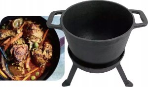 KingHoff KOCIOŁEK ŻELIWNY MYŚLIWSKI 12L Z PATELNIĄ GRILL 2 W 1 KINGHOFF KH-1842 10