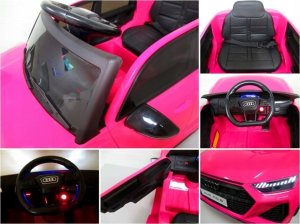 Audi AUDI RS6 GT RÓŻOWY Auto na akumulator EVA Skóra pilot 6