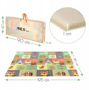NILS Fun MD04 MATA DZIECIĘCA SKŁADANA ZOO 195x180CM NILS FUN 5