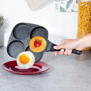 Patelnia Vilde Patelnia do Jajek Placków Pancakes Granitowa 4 Otwory Solidna 19x19cm 15