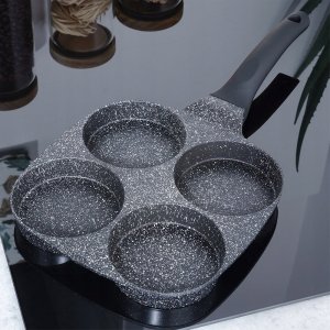 Patelnia Vilde Patelnia do Jajek Placków Pancakes Granitowa 4 Otwory Solidna 19x19cm 20