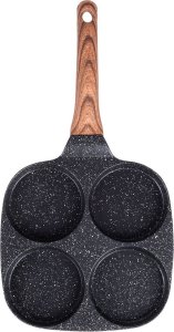 Patelnia Vilde Patelnia do Jajek Placków Pancakes Granitowa 4 Otwory Solidna 19x19cm 5