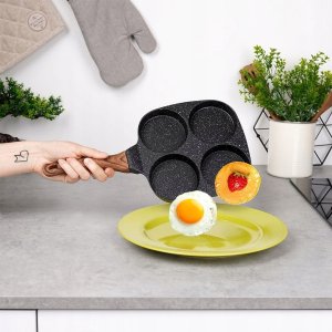 Patelnia Vilde Patelnia do Jajek Placków Pancakes Granitowa 4 Otwory Solidna 19x19cm 6