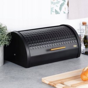 Chlebak Vilde Chlebak Pojemnik na Pieczywo Chleb Metalowy Czarny VILDE 38 x 28,5 x 18 cm 3