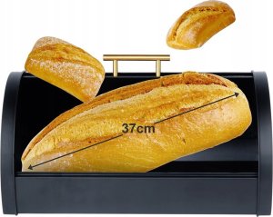 Chlebak Vilde Chlebak Pojemnik na Pieczywo Chleb Metalowy Czarny VILDE 38 x 28,5 x 18 cm 7