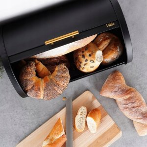 Chlebak Vilde Chlebak Pojemnik na Pieczywo Chleb Metalowy Czarny VILDE 38 x 28,5 x 18 cm 8