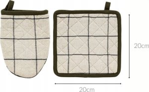 Atmosphera Rękawica kuchenna i łapka w kratę HELU, 100% bawełny 2