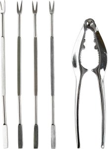 bercato Skaldjursset By Bercato - 17cm x 4 st, 15 cm x1 st - Rostfritt stål +Zink - Silver 1