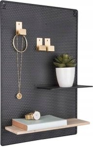 Present Time Tablica na notatki PERKY MESH, półeczki + haczyki, 52 x 35 cm 2