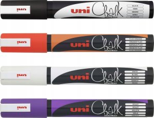 UNIBALL Uni Chalk marker zestaw Halloween z 4 sztuk (kolory white, black, purple, orange) 2
