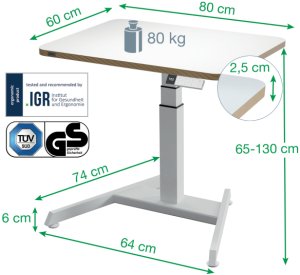 Leitz Biurko Ergo Białe 60 x 80 cm 11