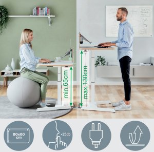 Leitz Biurko Ergo Białe 60 x 80 cm 8