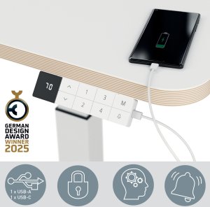 Leitz Biurko Ergo Białe 60 x 80 cm 9