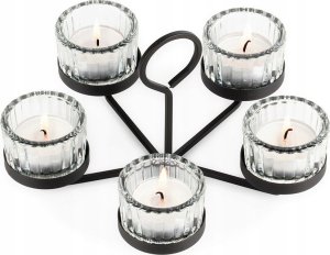 Home Styling Collection Świecznik na 5 tealightów, metal i szkło, 21 x 21 x 12 cm 3