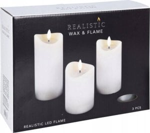 Home Styling Collection Świece woskowe z LED-owym płomieniem, 3 szt. 3