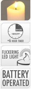 Home Styling Collection Świece woskowe z LED-owym płomieniem, 3 szt. 4