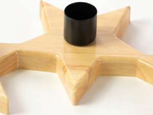 Home Styling Collection Świecznik w kształcie gwiazdek, drewno kauczukowe 2