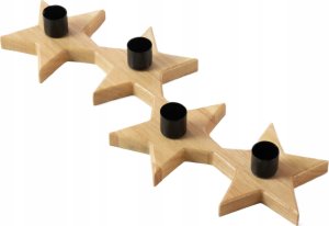 Home Styling Collection Świecznik w kształcie gwiazdek, drewno kauczukowe 3