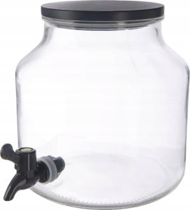 Home Styling Collection Słoik z kranikiem szklany z pokrywką z drewna sosnowego, 5,2 l 2