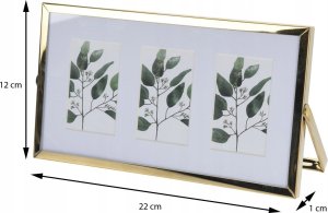 Ramka Home Styling Collection Metalowa ramka stojąca na trzy zdjęcia ramka 22 x 12 x 1 cm 3