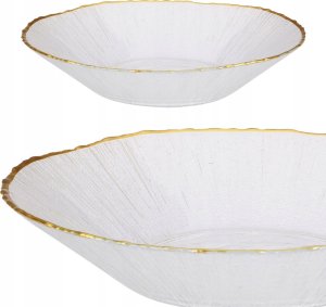 Home Styling Collection Szklany talerz głeboki ze złotą obwódką DATURA, 20 cm 2