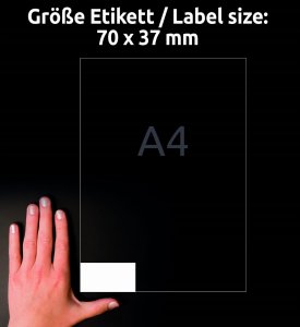 AVERY Etykiety uniwersalne 70x37 mm biały z Ultragrip + 30% dodatkowa zawartość (65 ark x 24 szt.) 4