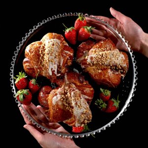 Kadax KADAX Patera Na Ciasto 32cm Szklana Torty Owoce Dekoracyjna Taca Na Nóżce 5