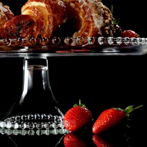 Kadax KADAX Patera Na Ciasto 32cm Szklana Torty Owoce Dekoracyjna Taca Na Nóżce 8