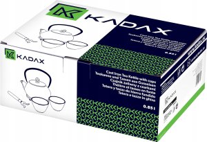 Kadax KADAX Czajnik Czarny 800ml Imbryk Żeliwny Do Herbaty Dzbanek + 4 Czarki 11
