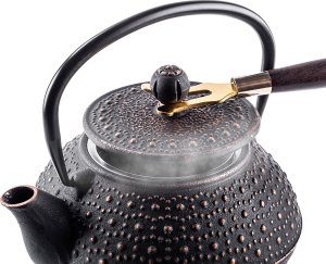 Kadax KADAX Czajnik Czarny 800ml Imbryk Żeliwny Do Herbaty Dzbanek + 4 Czarki 5