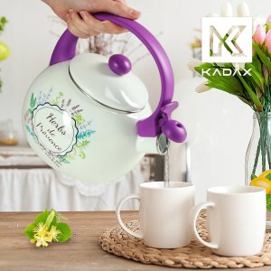 Kadax KADAX Czajnik Emaliowany 2,2L indukcja Gaz Gwizdkiem Tradycyjny Z Uchwytem Rączka 2