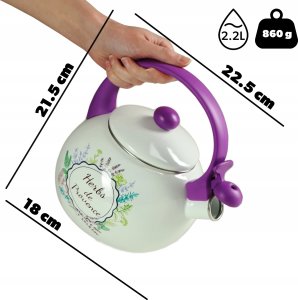 Kadax KADAX Czajnik Emaliowany 2,2L indukcja Gaz Gwizdkiem Tradycyjny Z Uchwytem Rączka 3