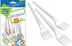 Ravi RAVI Widelce Jednorazowe Plastikowe sztućce 12 szt 2
