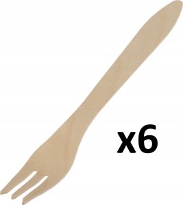 Ravi RAVI Widelce Jednorazowe Drewniane sztućce 6 szt 1