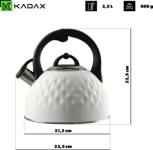 Kadax KADAX Czajnik Stalowy 2,5L indukcja Gaz Gwizdek Z Uchwytem Tradycyjny 2