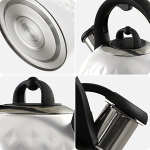 Kadax KADAX Czajnik Stalowy 2,5L indukcja Gaz Gwizdek Z Uchwytem Tradycyjny 3