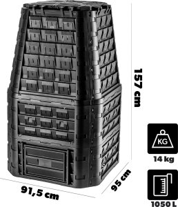 Kadax KADAX Kompostownik Ogrodowy Duży modułowy Całoroczny mrozoodporny Nawóz 1050L 2
