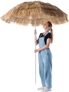 Kadax KADAX Parasol Ogrodowy Plażowy Hawajski Regulowany Składany Taras Balkon 155cm 9