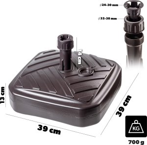 Kadax KADAX Podstawa Parasola Stojak Pod Parasol Ogrodowy Kwadratowy 39cm Obciążnik 2