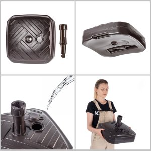 Kadax KADAX Podstawa Parasola Stojak Pod Parasol Ogrodowy Kwadratowy 39cm Obciążnik 9